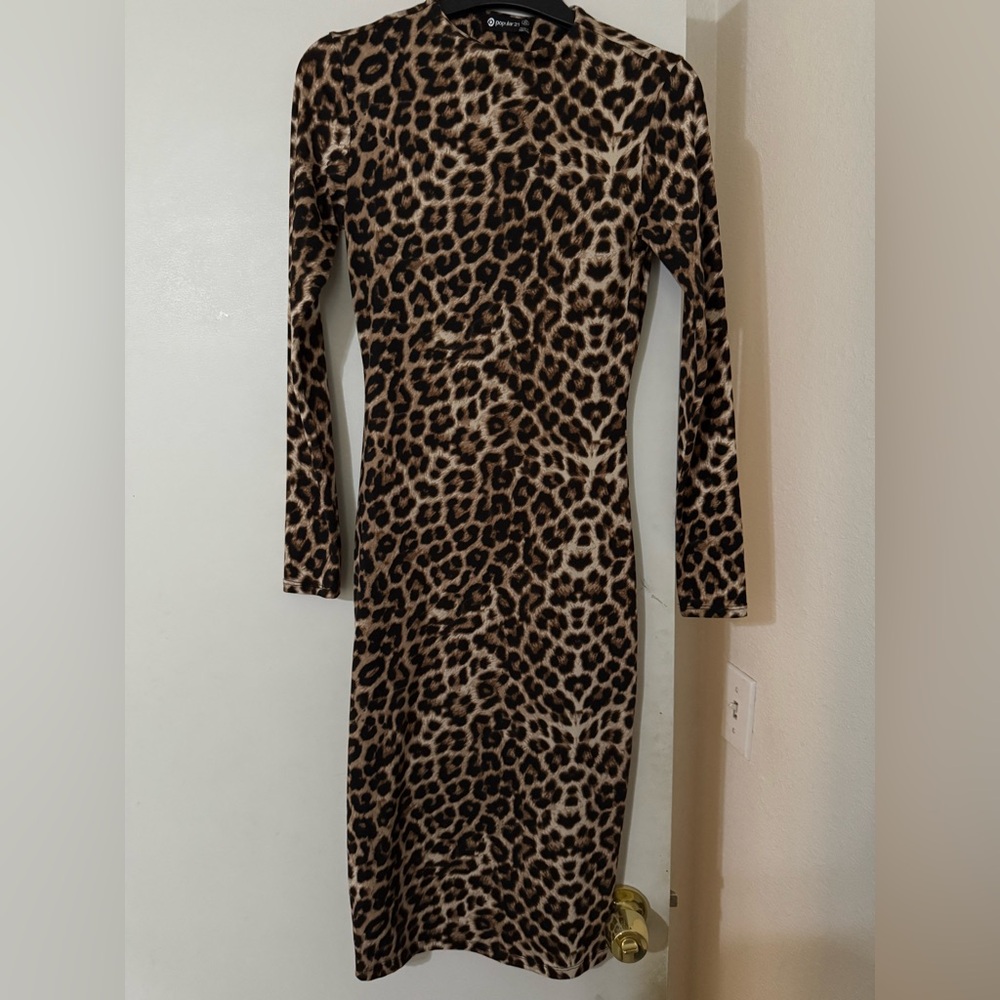 Chic Leopard Long Sleeve Dress